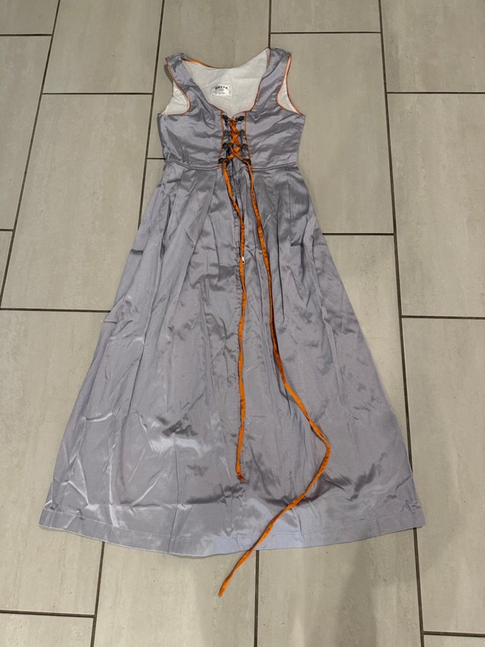 Light Gray with Orange Trim Dirndl